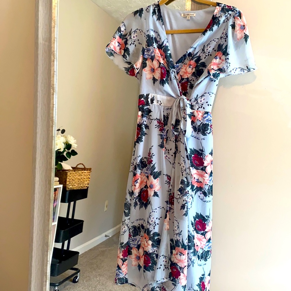 Floral Print Wrap Dress M Charlotte Russe